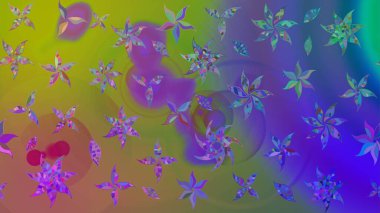 Mor renkli şirin tekstil. Raster illüstrasyonu. Çiçek duvar kâğıdı. Çiçek arkaplan. Renkli çizim deseni.