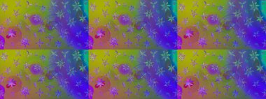 Yeşil renkli çiçekler. Çiçek süslemeli çizim deseni. Raster illüstrasyonu.