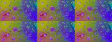 Şirin çiçek elementleri. Renkli Bahar Teması eskiz kalıbı. Taslak desenli, modaya uygun kumaş deseni. Raster illüstrasyonu. Düz Çiçek Elementleri Tasarımı.