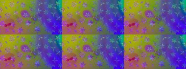 Mor renkli çiçekler. Şatafatlı bahar bahçesi dokusu. Çiçek deseni. Mor renkli çiçek çizimi. Raster illüstrasyonu.