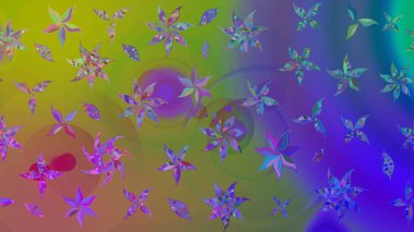 Çiçekli güzel suluboya desen. Mor renklerde. Raster illüstrasyonu.