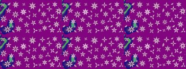 Süslü kumaş deseni. Renkli Bahar Teması eskiz kalıbı. Raster illüstrasyonundaki çiçek desenli çizim. Düz Çiçek Elementleri Tasarımı.