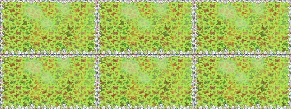 Moda Kumaşı Tasarımı. Raster. Yeşil ve nötr renklerde bir resim. Egzotik Kelebekli Tropikal, pürüzsüz desen.