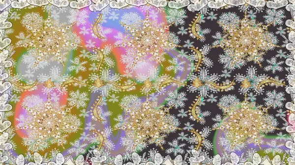 Gri renkli ve altın elementli klasik, pürüzsüz desen. Noel 2019, kar tanesi, yeni yıl.