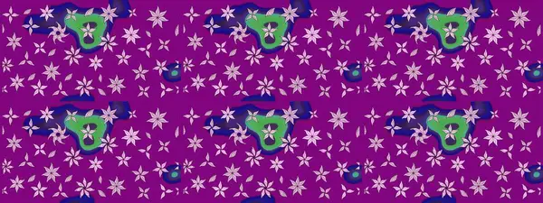 Raster illüstrasyonu. Mor renklerde. Mor renkte mor papatya deseni.