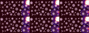 Raster illüstrasyonundaki çiçek desenli çizim. Kahverengi renkte çiçekler.