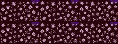 Raster deseni. Kahverengi el çizimi. Sanat, çiçeklere ilham verir ve arka plan bırakır. Karalama çiçekleri çizim deseni.