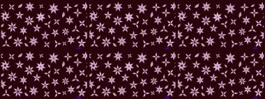 Raster illüstrasyonu. Çiçek desenli çizim. Kahverengi renkli Asyalı tekstil.