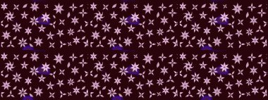 Küçük çiçekteki sevimli çiçek deseni. Kahverengi renkte çiçekler.