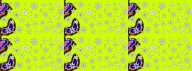 Küçük çiçekteki sevimli çiçek deseni. Yeşil renkli çiçekler. Raster illüstrasyonu.