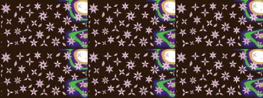 Çiçekli çiçek deseni, suluboya. Küçük çiçekte güzel bir çiçek deseni var. Raster deseni.