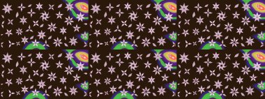 Çiçekli el çizimi çizimi deseni. Modern gelişim kahverengi raster arka plan duvar kâğıdı illüstrasyon klasik çizgili iz sürme desenli çiçekler, çiçekli süsler.