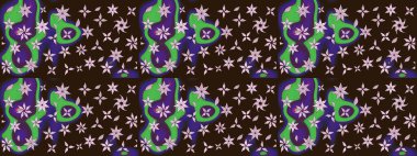 Küçük çiçekteki sevimli çiçek deseni. Robot resim. Raster illüstrasyonu.