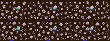 Kahverengi renkli çiçekler. Renkli Bahar Teması eskiz kalıbı. Düz Çiçek Elementleri Tasarımı. Çiçek desenli eskiz, yaz çiçekleri..