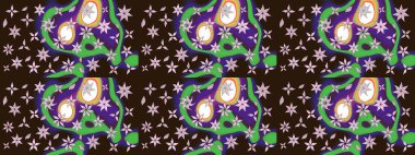 Raster çiçekli arka plan. Düz Çiçek Elementleri Tasarımı. Renkli Yaz Temalı eskiz kalıbı. Yazdır. Güzel eskiz şekli. Şirin kumaş deseni.