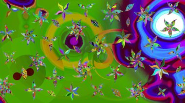 Güzel kumaş deseni. Düz Çiçek Elementleri Tasarımı. Yazdır. Raster çiçekli arka plan. Renkli Yaz Temalı eskiz kalıbı. Güzel çizim şekli..