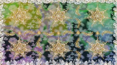 2019 Noel 'i, kar tanesi, yeni yıl. Gri renklerde ve altın elementlerle klasik, pürüzsüz desen.