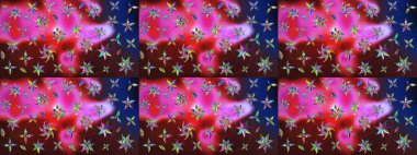 Raster düz çiçek çizim deseni. Hediye ambalaj kağıdı, tebrik kartları, posterler ve pankart tasarımı. Kahverengi renkte çiçekler.