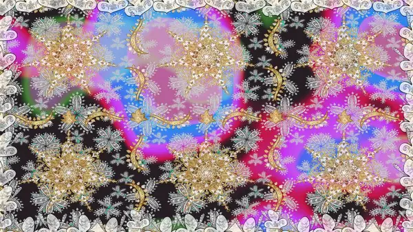 Barok tarzında kusursuz bir doğulu süsü. Gri renkli ve altın elementli geleneksel klasik altın sarısı desen.