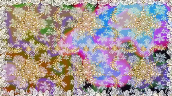 Duvar kâğıdı barok, İspanyol kumaşı. Tarafsız renklerde altın elementler. Kusursuz raster arka plan. Şık bir grafik desen. Çiçek deseni.