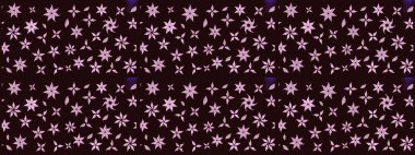 Raster illüstrasyonu. Çiçek buketleriyle klasik bir eskiz şekli. Kahverengi renklerde.