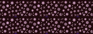 Kahverengi renkli bitkilerden oluşan parlak çiçekli çizim deseni.