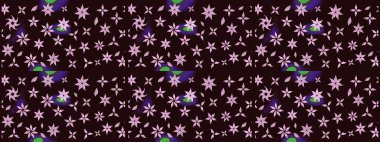 Raster Güzel kumaş deseni. Raster suluboya deseni, narin çiçekler, kahverengi çiçekler, tebrik kartı şablonu..