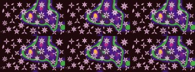 Soyut etnik raster çizim kalıbı. Arkaplan dokusu, duvar kağıdı, kahverengi renkli çiçek teması. Kabile sanatı boho baskısı, klasik çiçek arkaplanı.