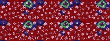 Kibarca, kırmızı renkte bahar çiçekleri. Yaprak ve çiçeklerin suluboya resimleri, kırmızı renklerde çizimler. Raster illüstrasyonu.