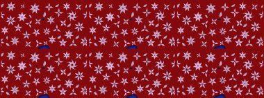 Klasik çiçek tasarımı elementleri. Raster illüstrasyonu. Kırmızı kıvırcık çiçekler kırmızı renkte şekillenir.