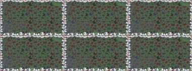 Raster illüstrasyonu. Kumaş, kağıt, ambalaj kâğıdı ve duvar kağıdı tasarımı için hoş bir arka plan. Yeşil arka planda kelebek olan kusursuz desen.