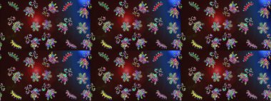 Basit bir kar tanesi. Kahverengi, mavi ve gri renklerde şirin kar taneleri. Soyut duvar kâğıdı, ambalaj dekorasyonu. Kışın sembolü, mutlu noeller, mutlu yeni yıl kutlaması Raster illüstrasyonu..