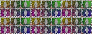 Vadinin yeşil renkli çiçekleri. Raster dikişsiz çiçek deseni.