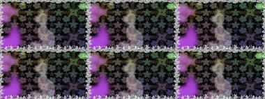 Siyah renkli çiçekler. Raster illüstrasyonu. Tropik, dikişsiz çiçek deseni..