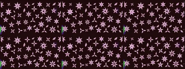 Raster illüstrasyonundaki çiçek desenli çizim. Suluboya tarzında kahverengi renkte çiçekler.