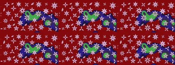 Raster Şirin kumaş deseni. Düz Çiçek Elementleri Tasarımı. Eskiz klasiği. Renkli Bahar Teması çizim şablonu.