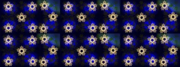 Siyah, mavi ve gri renkte kar tanelerinden oluşan kış deseni. Kış konsepti Düz yatıyordu. Raster illüstrasyonu.