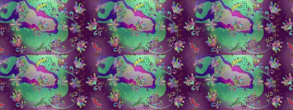 Sevimli çiçek raster deseni. Moda kumaş deseni. Yaz tema Dikişsiz desen arka plan rengi. Düz çiçek öğeleri tasarım.