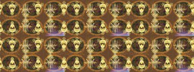 Taslak dekoratif arka plan, çiçek mandala. Raster illüstrasyonu. Kahverengi renklerde. Çiçek..