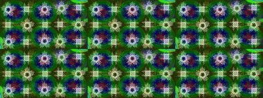 Noel ve yeni yıl moda baskıları için tatil tasarımı. Kar tanelerinin soyut arkaplanı olan şirin bir Noel arkaplanı. Raster illüstrasyonu. Renkler. Yeşil, mavi ve gri kar taneleri.