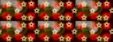 Kış kar taneleri, raster arka plan. Yüzey için tekrarlanan doku, ambalaj kağıdı, kahverengi, kırmızı ve bej rengi kar tanesi.