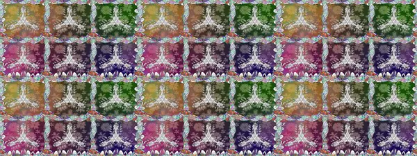 Gri renkli çiçekler. Çiçek süsü ile kusursuz desen. Raster illüstrasyonu.