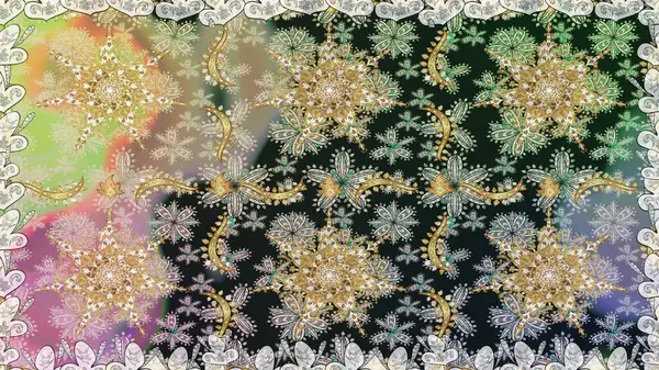 Klasik oryantal desen gri renklerden üstündür. Damask pürüzsüz süsü. Geleneksel raster ve altın desen.