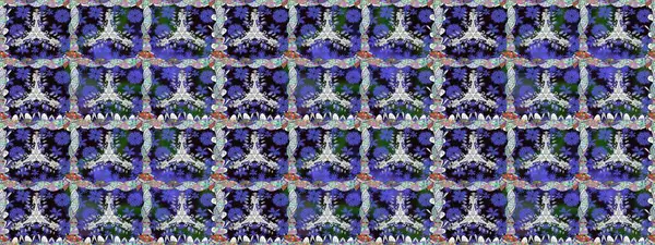 Renkli Bahar Temalı Kusursuz Arkaplan. Mor renkli şirin çiçek deseni. Raster Modaya uygun kumaş deseni. Düz Çiçek Elementleri Tasarımı.