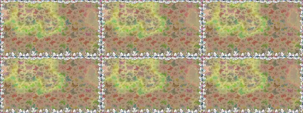 Raster illüstrasyonu. Davetiye, kart ve parmak izi için basit kadınsı bir model. Kusursuz. Bej arka planda kelebek.