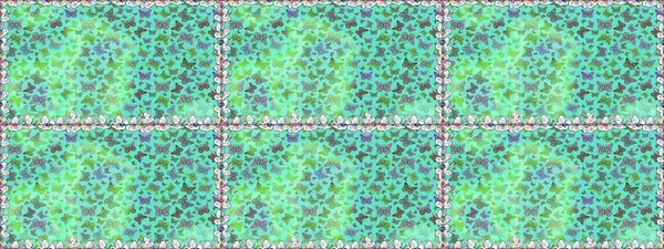 Renkli kelebeklerin kusursuz arka planı. Mavi üzerine şirin kelebekler. Raster illüstrasyonu. Ambalaj kağıtları ve duvar kağıtları için güzel bir arkaplan, kumaş tasarımı, kağıt..