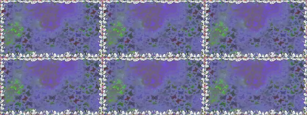 Web sayfası geçmişleri, duvar kağıtları, tekstil ve yüzey dokuları için mükemmel. Kusursuz desen. Raster illüstrasyonu. Raster. Mor, nötr ve mavi arkaplandaki suluboya kelebeklerin.