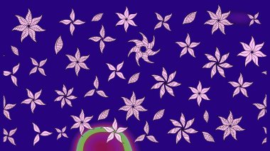 Raster illüstrasyonu. Yumuşak, mavi renkte bahar çiçekleri. Yaprak ve çiçeklerin suluboya resmi, mavi renkte çizim deseni.