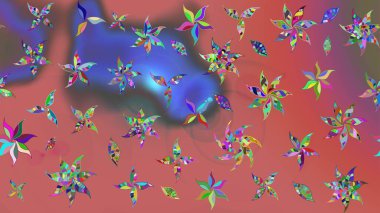 Pembe renkli şirin çiçek deseni. Raster Modaya uygun kumaş deseni. Renkli Bahar Teması eskiz kalıbı. Düz Çiçek Elementleri Tasarımı.