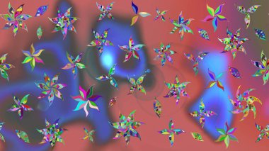 Tomurcukları papatya çiçekleri olan sevimli bir çiçek deseni. Eskiz geçmişi. Raster illüstrasyonu. Kumaş, tekstil, duvar kağıdı baskısı için. Eski usul. Miles Fleur, dandik süs.